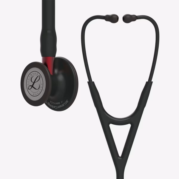Cardiology-IV_Black-Finish-Chestpiece_Black-Tube_Red-Stem_Black-Headset_01 Littmann® Cardiology IV™- Black-Finish Chestpiece, Black Tube, Red Stem and Black Headset
