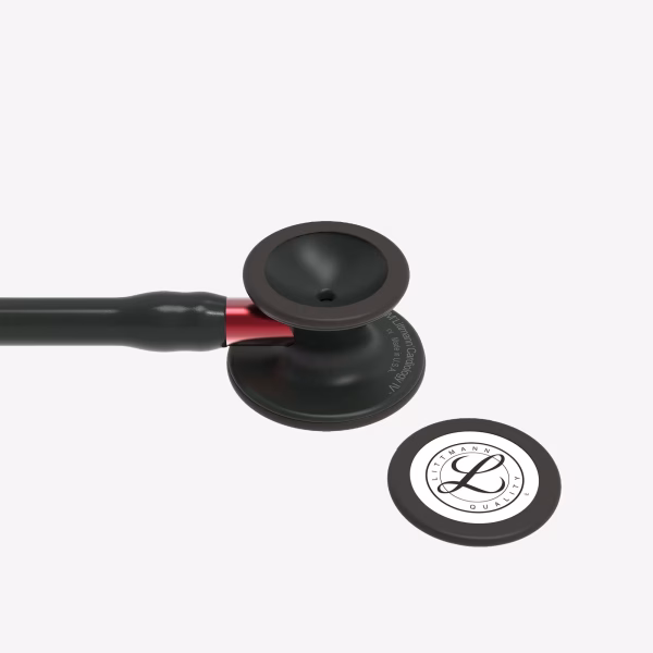 Cardiology-IV_Black-Finish-Chestpiece_Black-Tube_Red-Stem_Black-Headset_05 Littmann® Cardiology IV™- Black-Finish Chestpiece, Black Tube, Red Stem and Black Headset