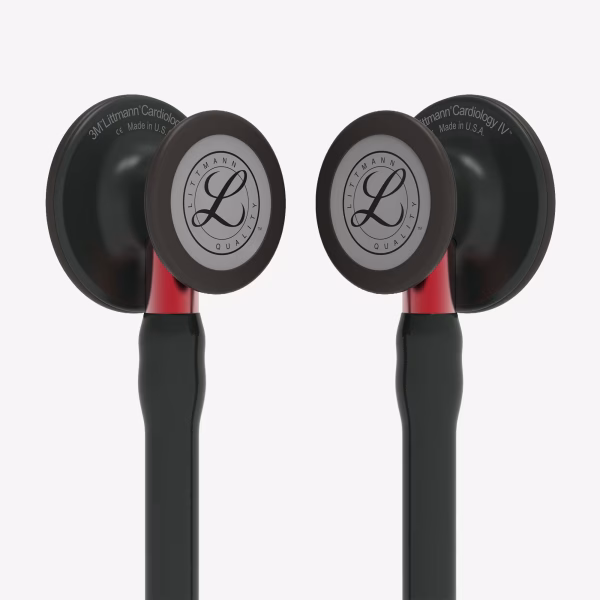 Cardiology-IV_Black-Finish-Chestpiece_Black-Tube_Red-Stem_Black-Headset_06 Littmann® Cardiology IV™- Black-Finish Chestpiece, Black Tube, Red Stem and Black Headset