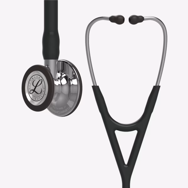 Cardiology-IV_Black-Tube_Stainless_01 Littmann® Cardiology IV™ - Black Tube, Standard-Finish Chestpiece, Stainless Stem and Headset