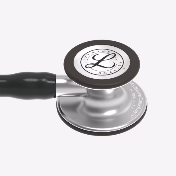 Cardiology-IV_Black-Tube_Stainless_03 Littmann® Cardiology IV™ - Black Tube, Standard-Finish Chestpiece, Stainless Stem and Headset