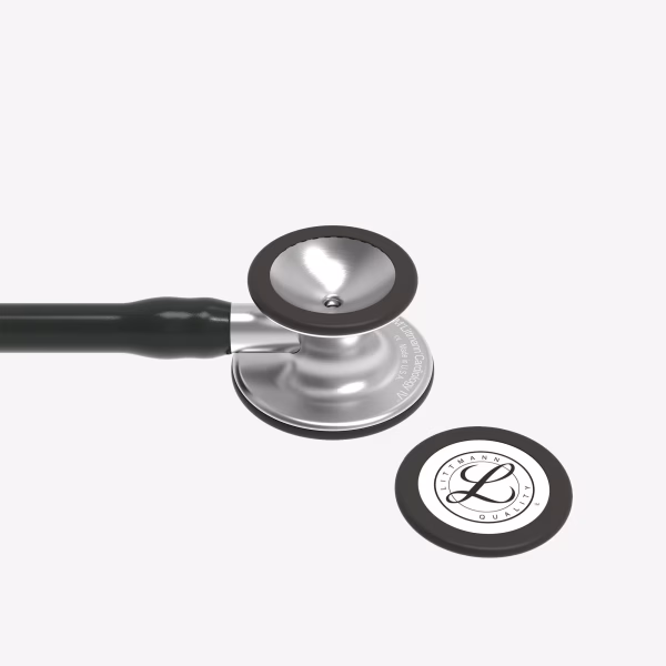 Cardiology-IV_Black-Tube_Stainless_05 Littmann® Cardiology IV™ - Black Tube, Standard-Finish Chestpiece, Stainless Stem and Headset