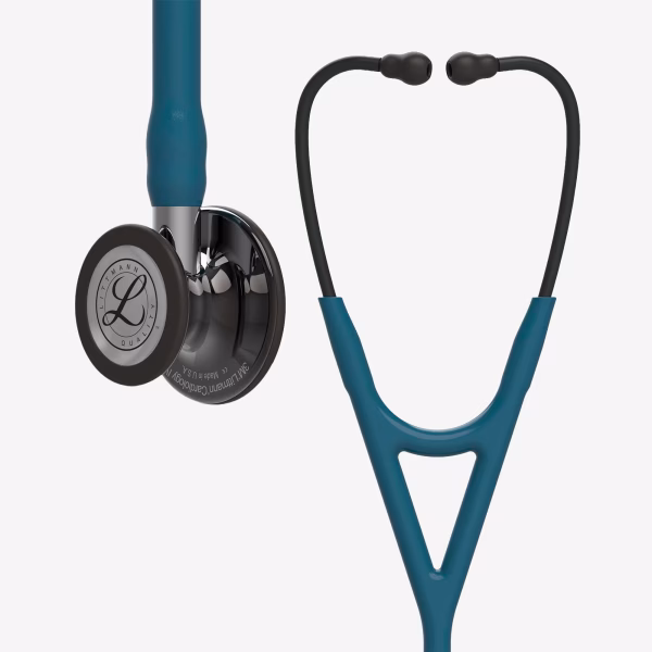Cardiology-IV_Caribbean-Blue-Tube_01 Littmann® Cardiology IV™ - Caribbean Blue Tube, High Polish Smoke-Finish Chestpiece, Mirror Stem and Smoke Headset