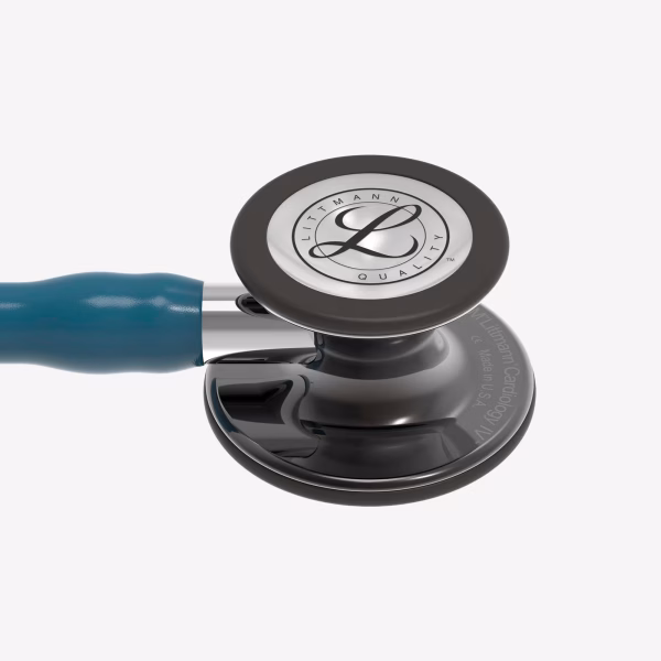 Cardiology-IV_Caribbean-Blue-Tube_04 Littmann® Cardiology IV™ - Caribbean Blue Tube, High Polish Smoke-Finish Chestpiece, Mirror Stem and Smoke Headset