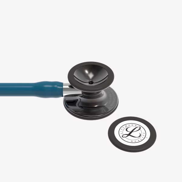 Cardiology-IV_Caribbean-Blue-Tube_05 Littmann® Cardiology IV™ - Caribbean Blue Tube, High Polish Smoke-Finish Chestpiece, Mirror Stem and Smoke Headset