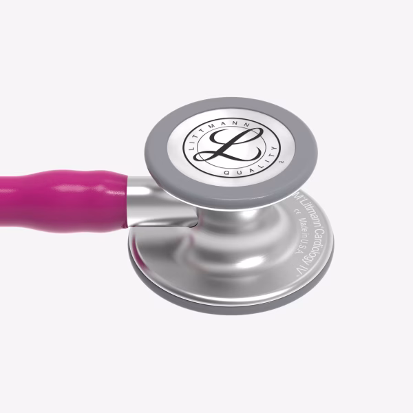 Cardiology-IV_Raspberry-Tube_04 Littmann® Cardiology IV™ - Raspberry Tube, Standard-Finish Chestpiece, Stainless Stem and Headset