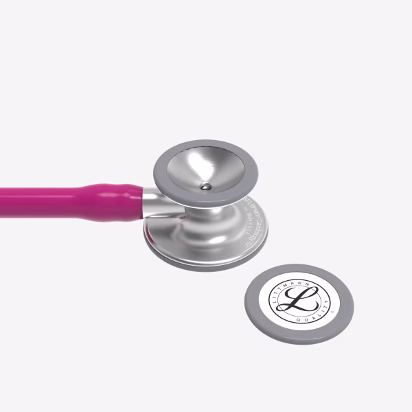 Cardiology-IV_Raspberry-Tube_05 Littmann® Cardiology IV™ - Raspberry Tube, Standard-Finish Chestpiece, Stainless Stem and Headset