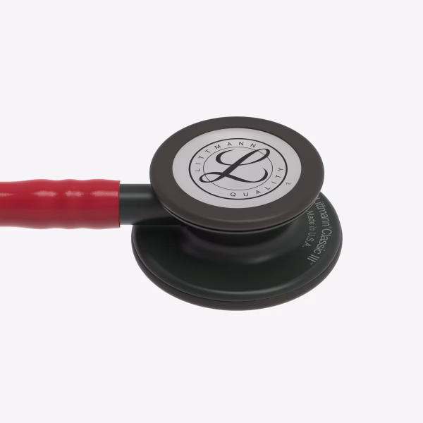 Classic-III_Burgundy-Tube_Black-Finish-Chestpiece_04 Littmann® Classic III™- Burgundy Tube, Black-Finish Chestpiece, stem and headset