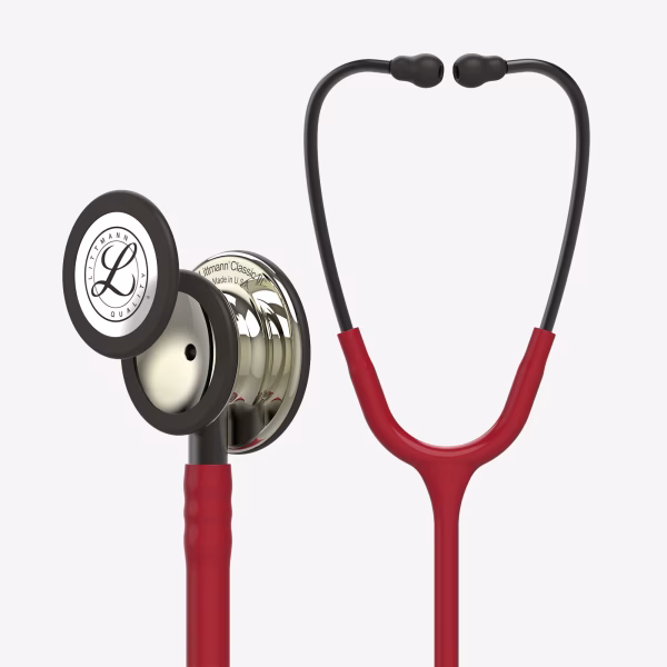 Classic-III_Burgundy-Tube_Champagne-Finish-Chestpiece_Smoke-stemheadset_01 Littmann® Classic III™ - Burgundy Tube, Champagne-Finish Chestpiece, Smoke Stem and Headset