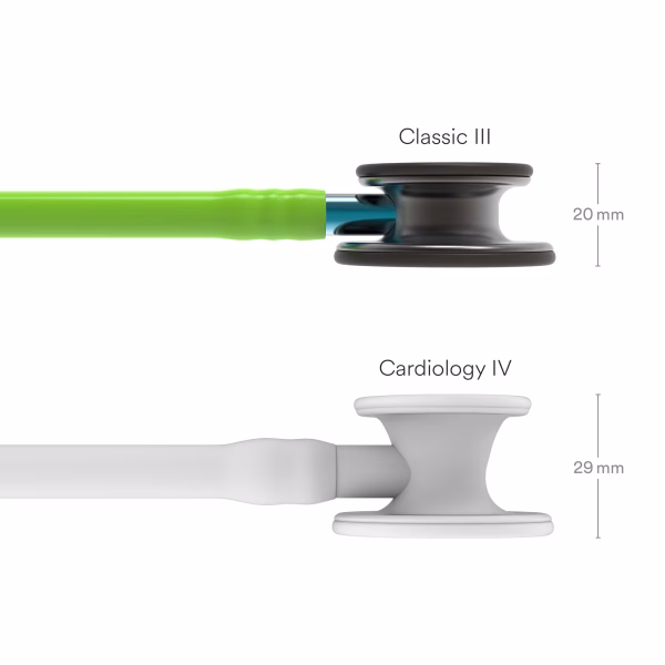Classic-III_Lime-Green-Tube_Smoke-Chestpiece_Blue-Stem_Smoke-Headset_03 Littmann® Classic III™- Lime Green Tube, Smoke Chestpiece, Blue Stem and Smoke Headset
