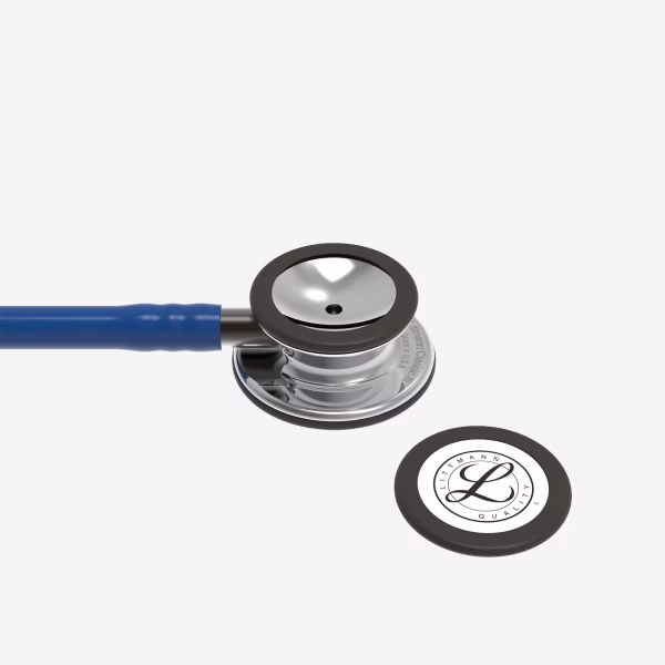 Classic-III_Navy-Blue-Tube_Mirror-Chestpiece_Smoke-StemHeadset_05 Littmann® Classic III™- Navy Blue Tube, Mirror - Finish Chestpiece, Smoke Stem and Headset