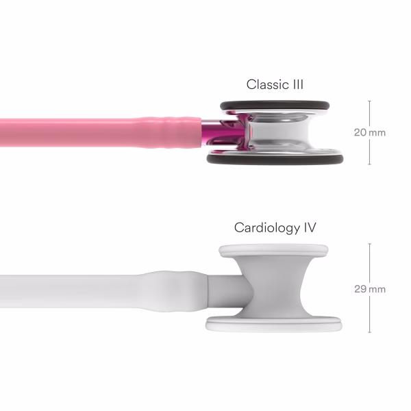 Classic-III_Pearl-Pink-Tube_Mirror-Chestpiece_Pink-Stem_Smoke-Headset_03 Littmann® Classic III™- Pearl Pink Tube, Mirror Chestpiece, Pink Stem & Smoke Headset