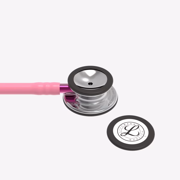 Classic-III_Pearl-Pink-Tube_Mirror-Chestpiece_Pink-Stem_Smoke-Headset_05 Littmann® Classic III™- Pearl Pink Tube, Mirror Chestpiece, Pink Stem & Smoke Headset
