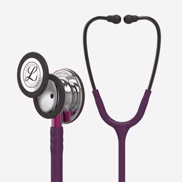 Classic-III_Plum-Tube_Mirror-Chestpiece_Pink-Stem_Smoke-Headset_01 Littmann® Classic III™- Plum Tube, Mirror Chestpiece, Pink Stem & Smoke Headset
