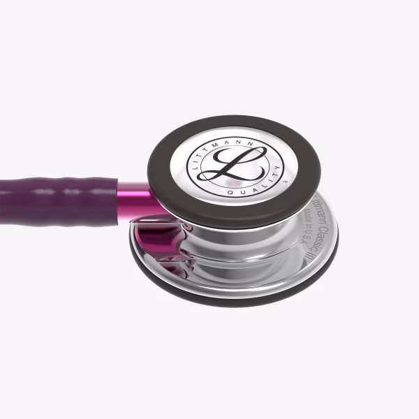 Classic-III_Plum-Tube_Mirror-Chestpiece_Pink-Stem_Smoke-Headset_04 Littmann® Classic III™- Plum Tube, Mirror Chestpiece, Pink Stem & Smoke Headset