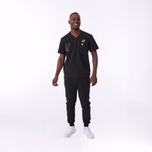 Jeff_Black_01 Jeff™ Double Pocket Scrub Top