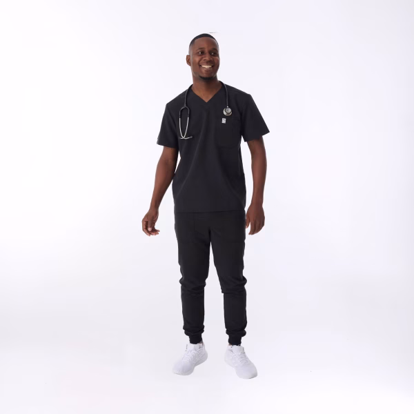 Jeff_Black_01 Jeff™ Double Pocket Scrub Top