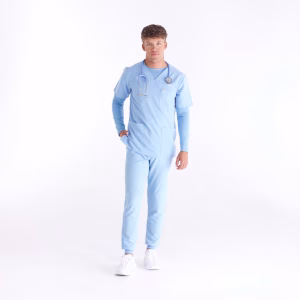 Leo_Powder-Blue_01 Leo™ Three Pocket Scrub Top