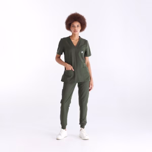 Lily_Olive-Green_03 Lily™ Three Pocket Scrub Top