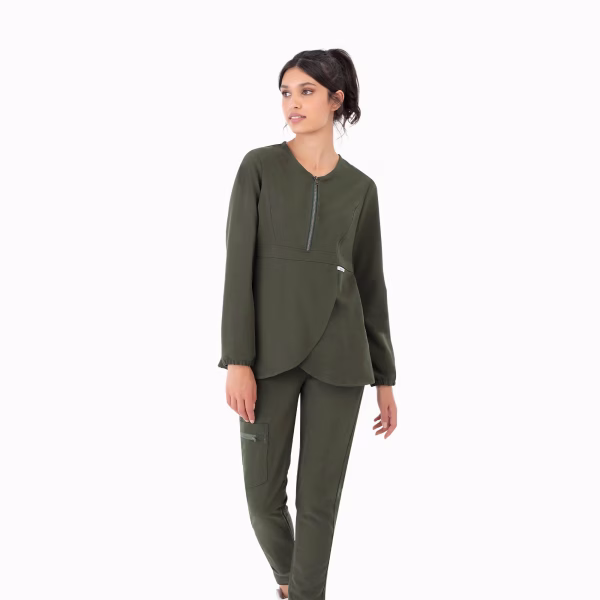 Zara_Modest_Olive-Green_01 Zara™ Modest Split Scrub