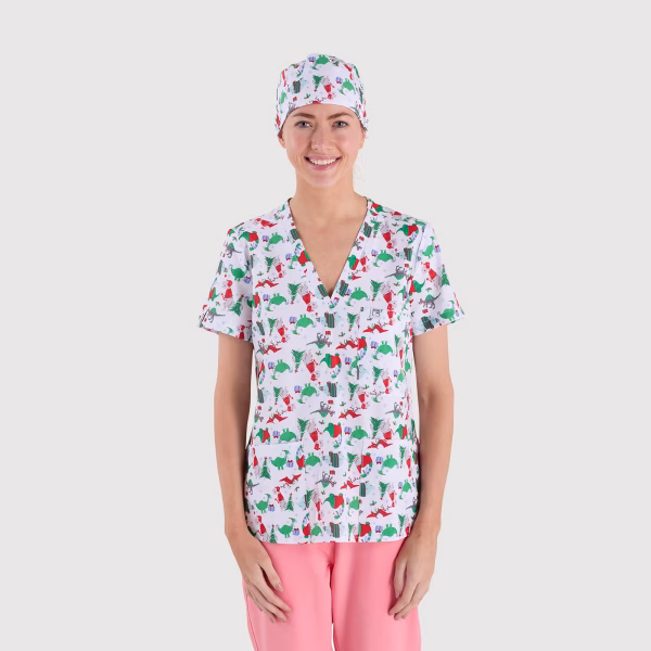 Jingle-Dino-ScrubLab_Women_Caps_01 Jingle Dino Cap - Female