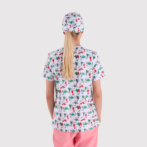 Jingle-Dino-ScrubLab_Women_Caps_03 Jingle Dino Cap - Female