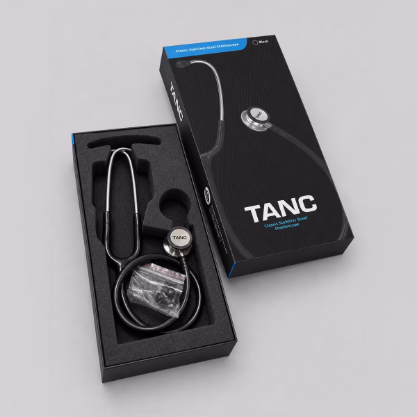 TANC-stethoscopes-Black-4 TANC Classic Stainless Steel Stethoscope - Black