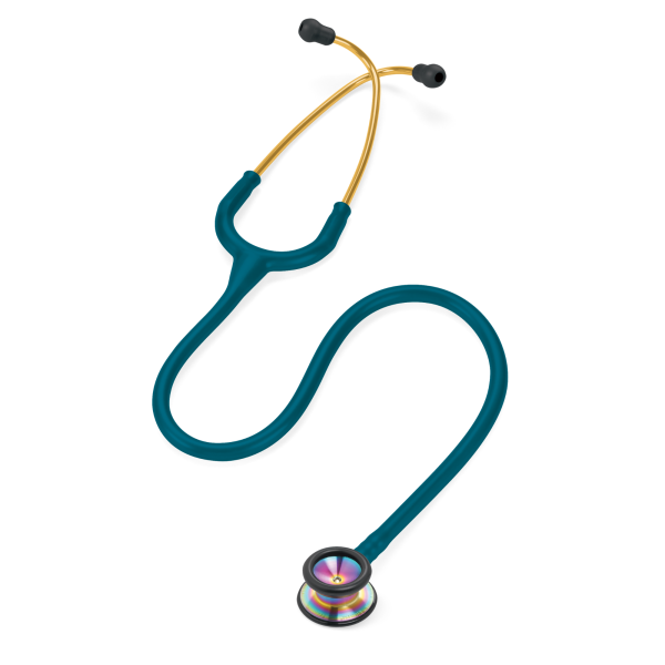 1 Littmann® Classic II Paediatric – Caribbean Blue Tube, Rainbow-finish Chestpiece
