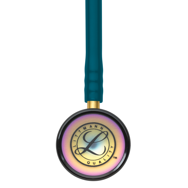 2 Littmann® Classic II Paediatric – Caribbean Blue Tube, Rainbow-finish Chestpiece