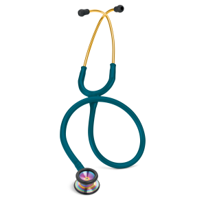 4 Littmann® Classic II Paediatric – Caribbean Blue Tube, Rainbow-finish Chestpiece